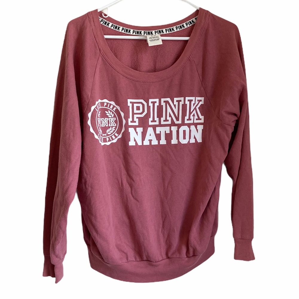 Victoria Secret Pink Nation Logo Perfect Crewneck